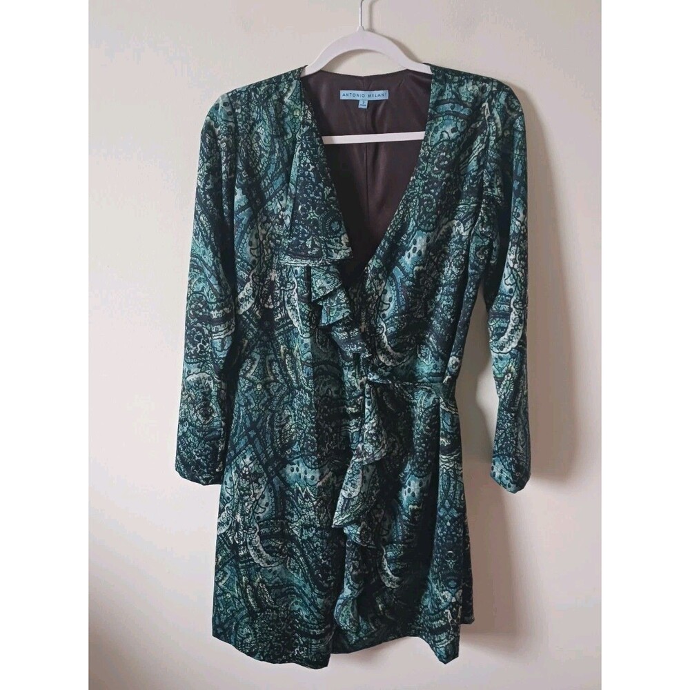 Antonio Melani Wrap Dress Womens 2 Lined Office Cocktail